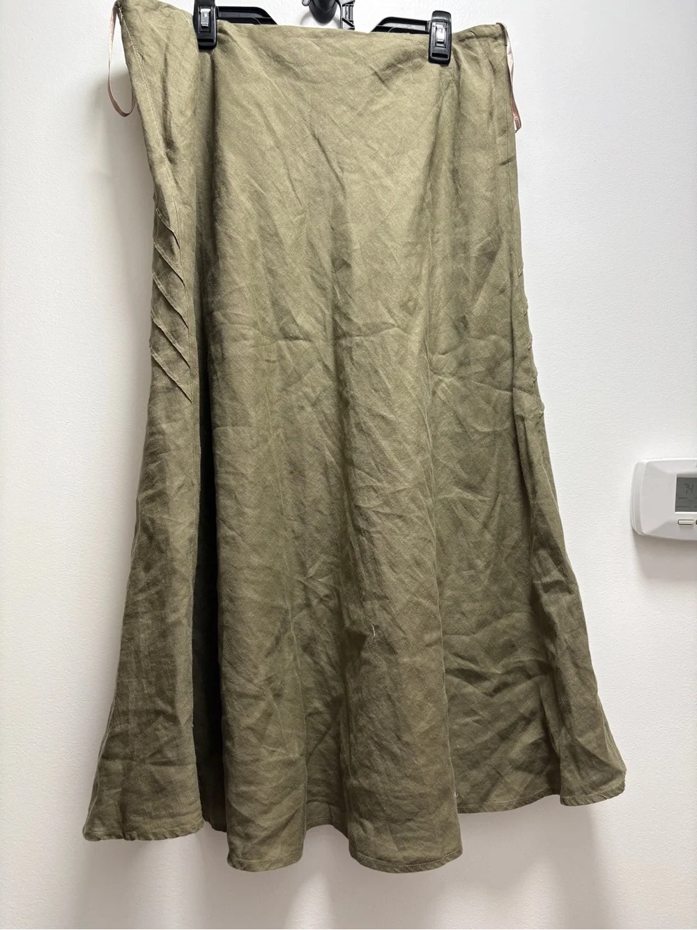 Edward Vintage Maxi A-Line Linen Fully Lined Flare Side Zip Skirt Womens Sz 14 - Picture 2 of 3